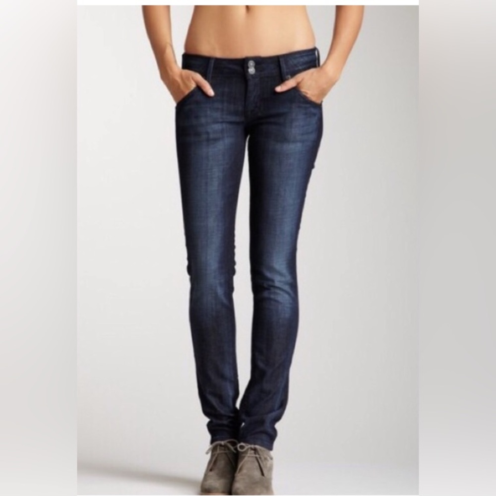Hudson Collin Flap Skinny Dark Wash Low Rise Size  28 - Picture 2 of 11